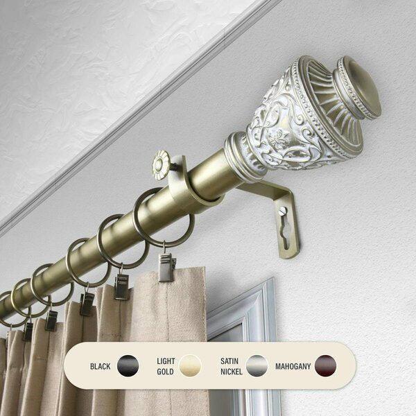 Kd Encimera 1 in. Ron Curtain Rod with 48 to 84 in. Extension, Light Gold KD3728574